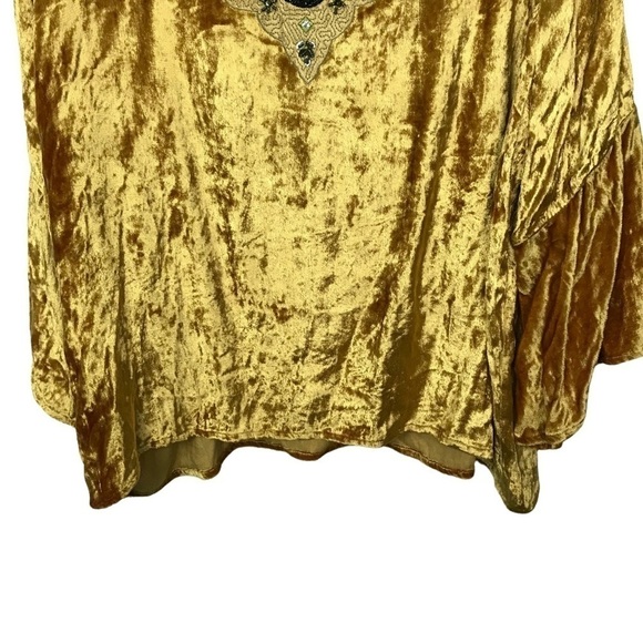 Seen Worn Kept Anthropologie Carina Velvet Embroidered Blouse NWT Size 1X - Picture 7 of 12